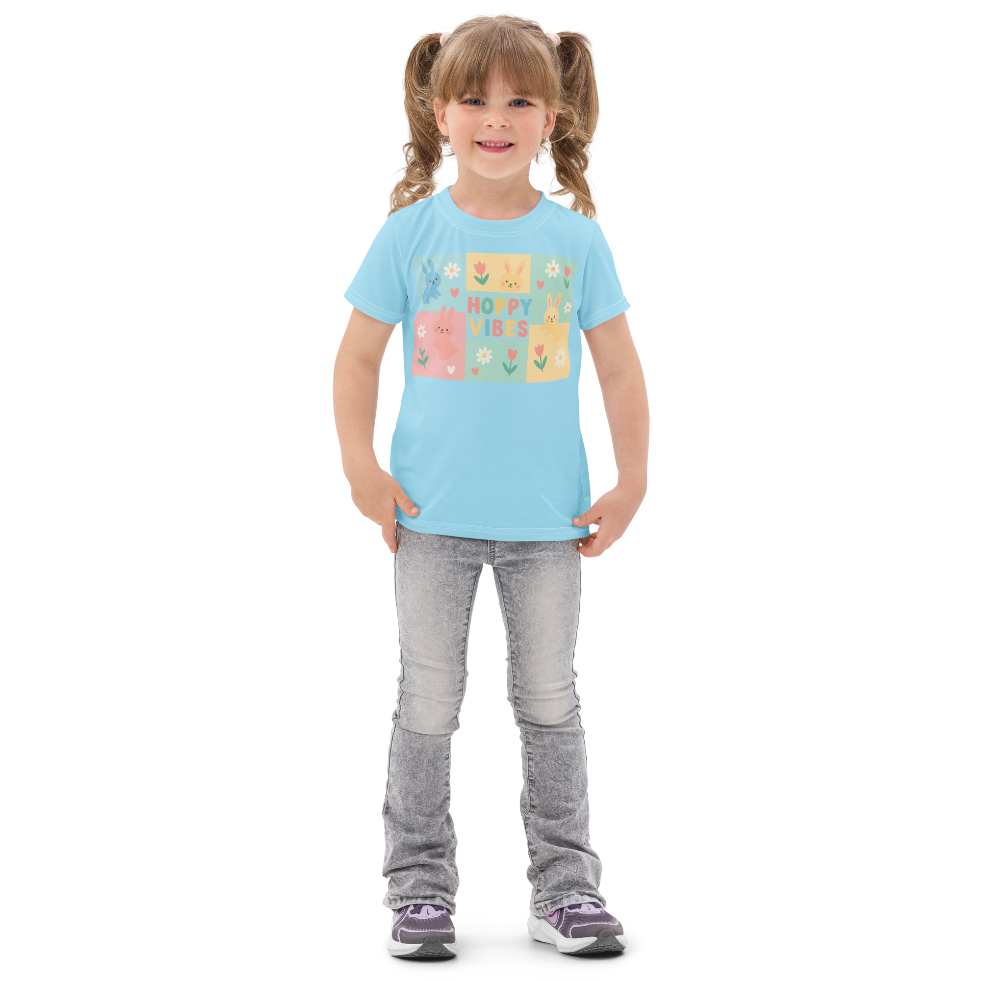 Kids cotton crew neck t-shirt-Always Blessed Print