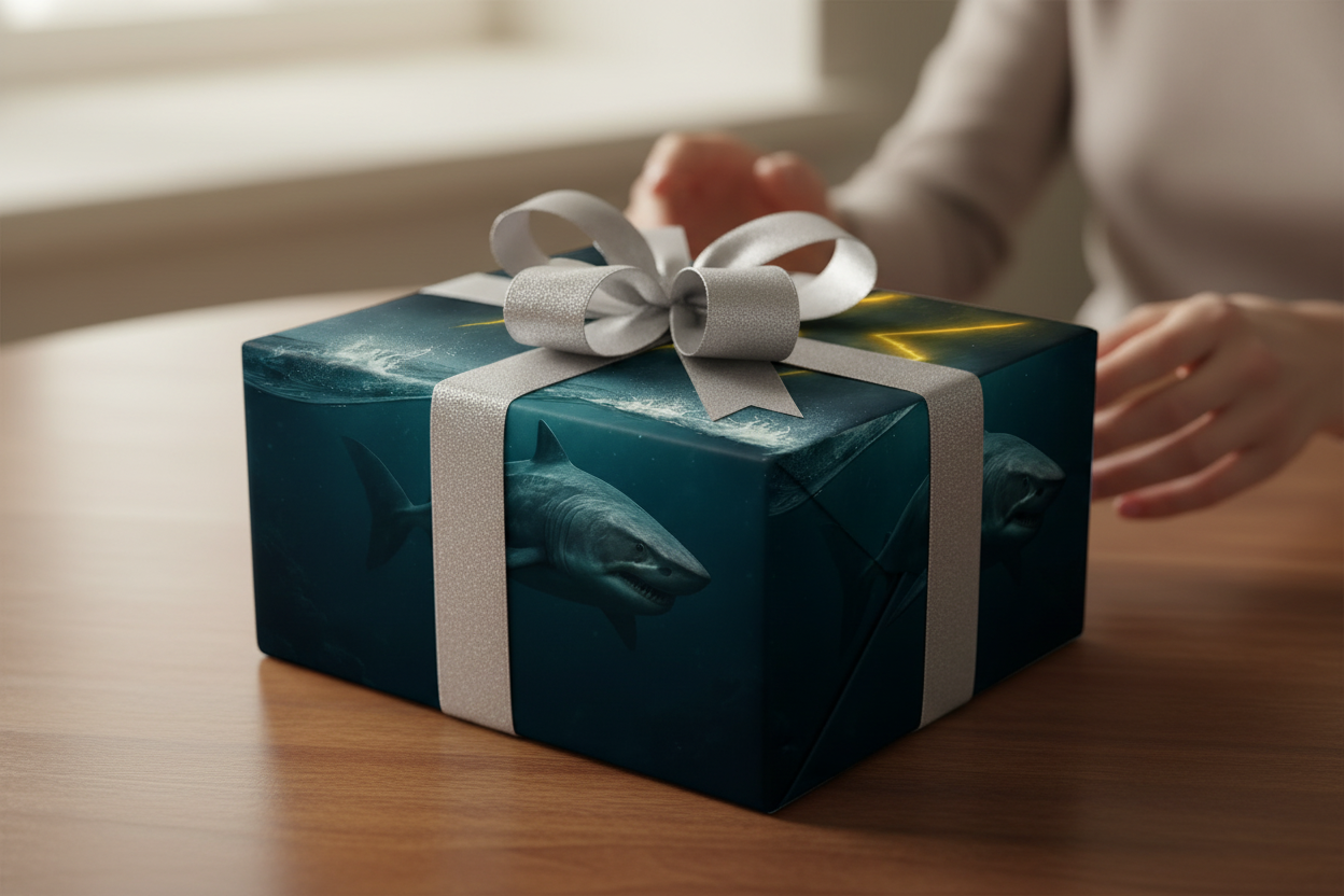 Shark Lightning Wrapping Paper Gift