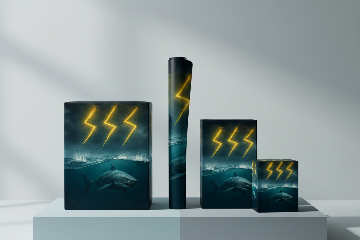 Shark Lightning Wrapping Paper Roll