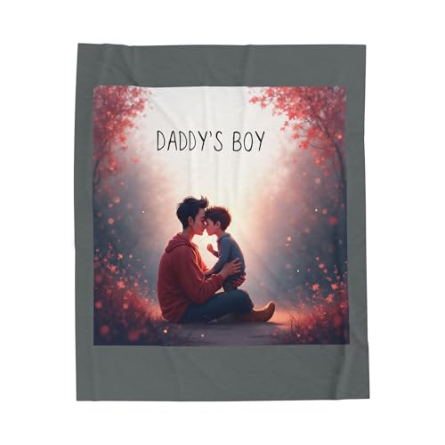 Daddy's boy Velveteen Plush Blanket-Always Blessed Print