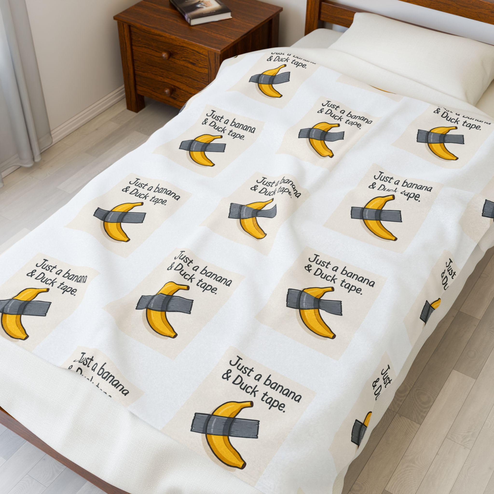 Funny Banana & Duck Tape Velveteen Plush Blanket-Always Blessed Print