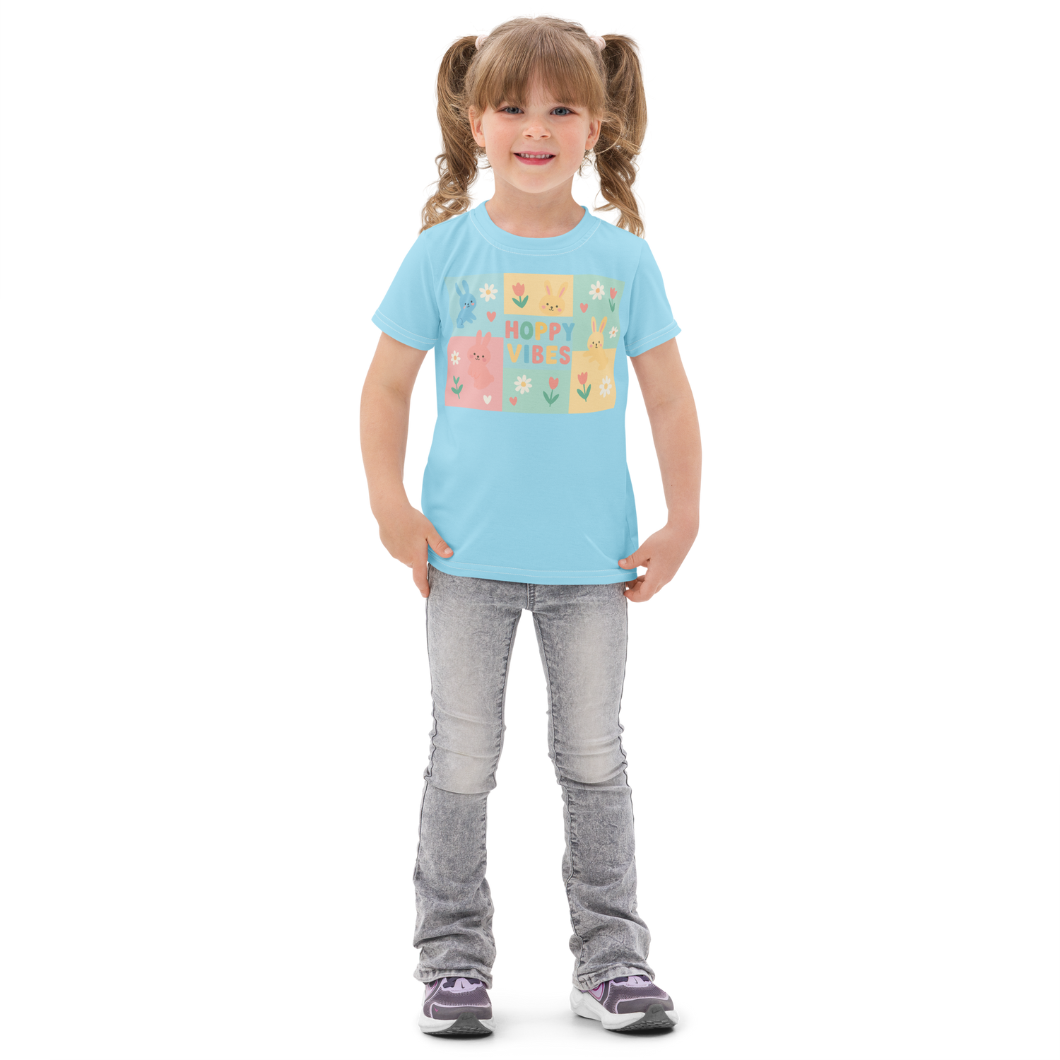 Kids cotton crew neck t-shirt-Always Blessed Print