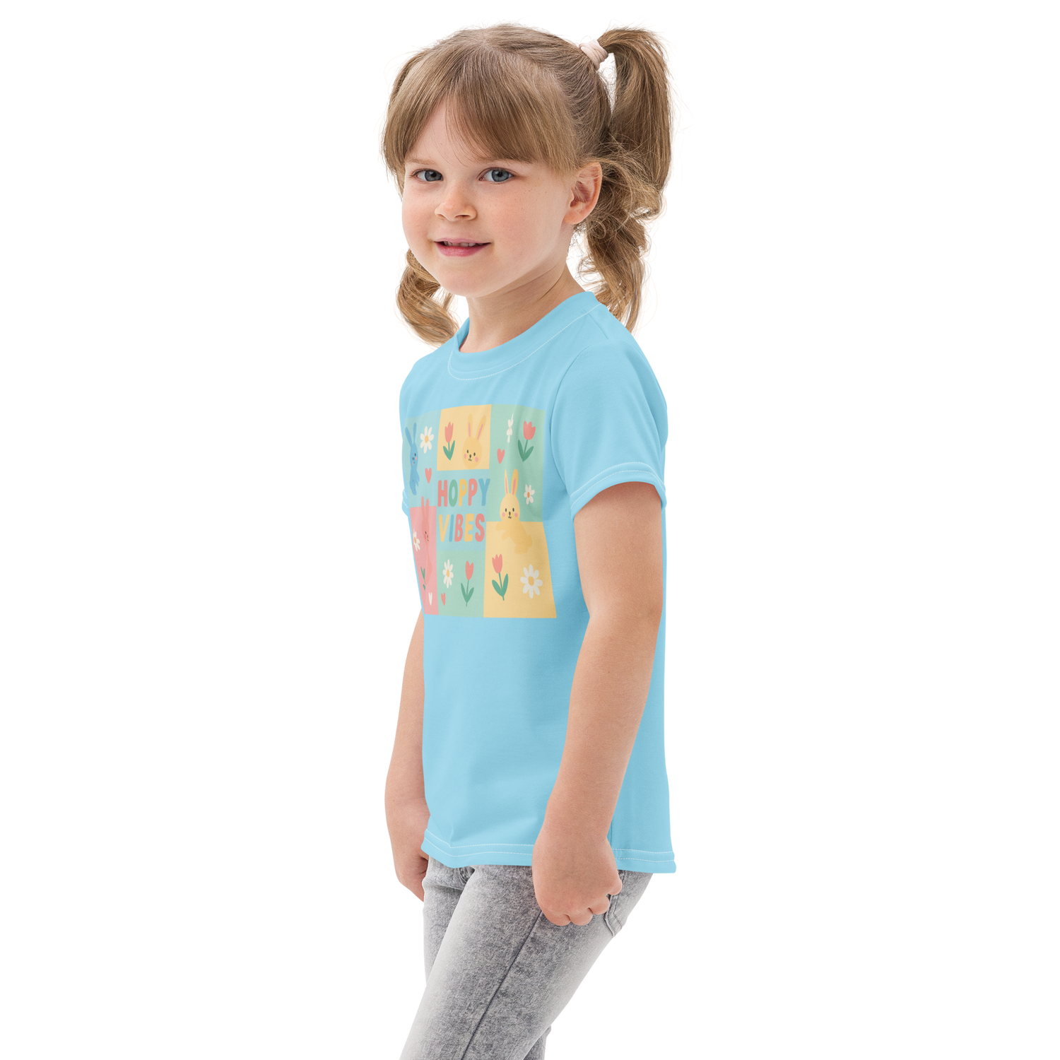 Kids cotton crew neck t-shirt-Always Blessed Print