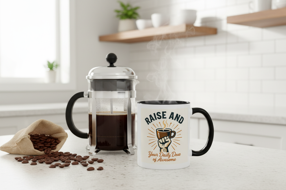 Kitchen counter coffee ritual