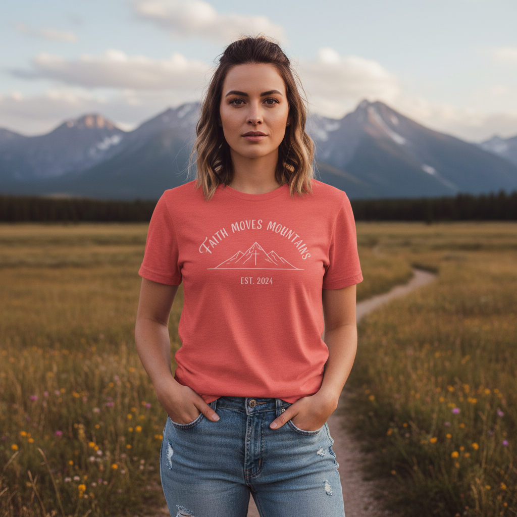 Outdoor lifestyle mockup with mountains